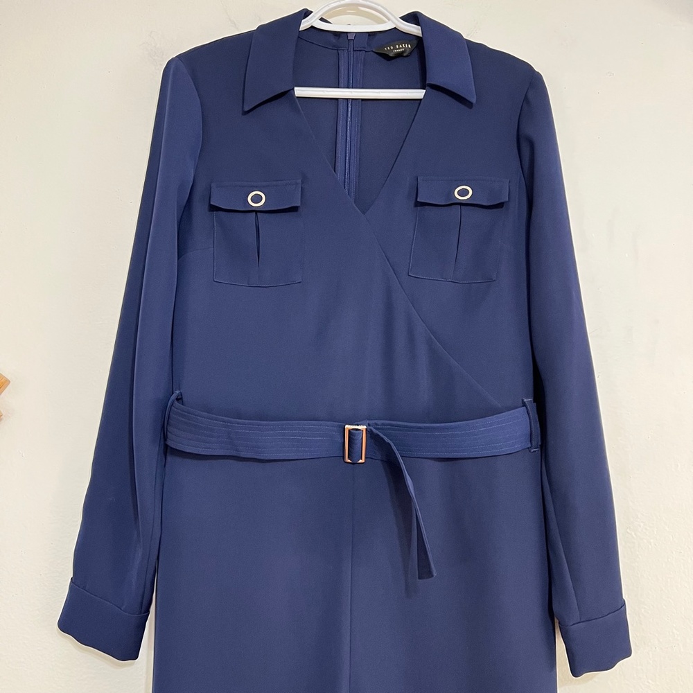 NEW Ted Baker Flan Belted Long Sleeve Utility Jumpsuit, Size 8 - Picture 4 of 9